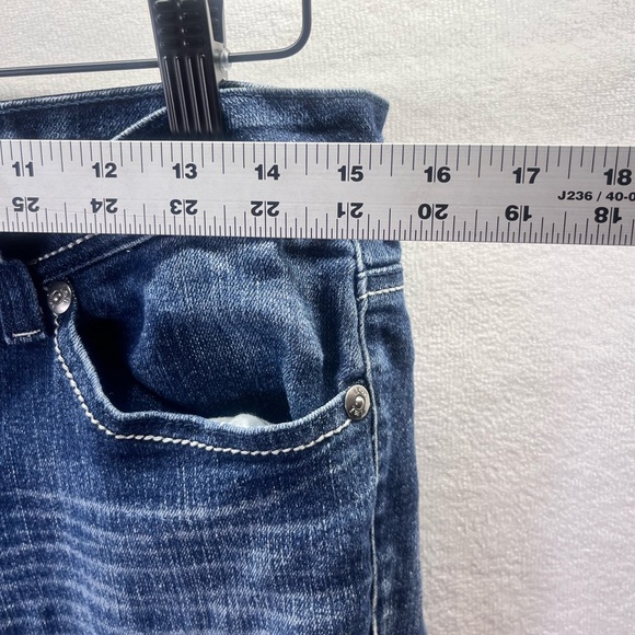 LEI Straight Leg Faded Denim Jeans Womens 13 Juniors Stretch Flap Pockets 1832 - Picture 5 of 10